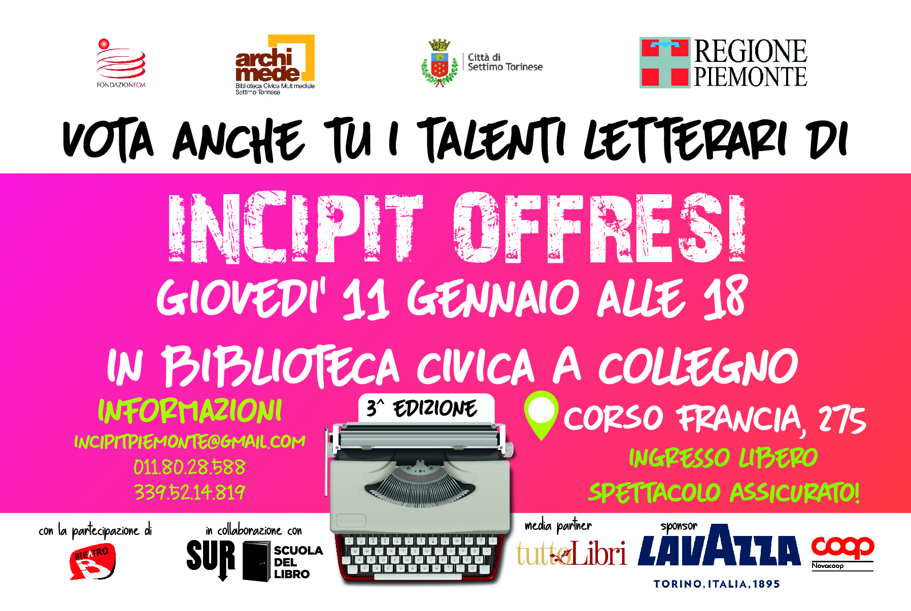 Incipit @ Biblioteca Civica Collegno